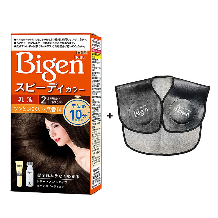 Thuốc Nhuộm Tóc phủ bạc Bigen Speedy Color Milky - Tặng Kèm Áo Choàng Nhuộm Tóc