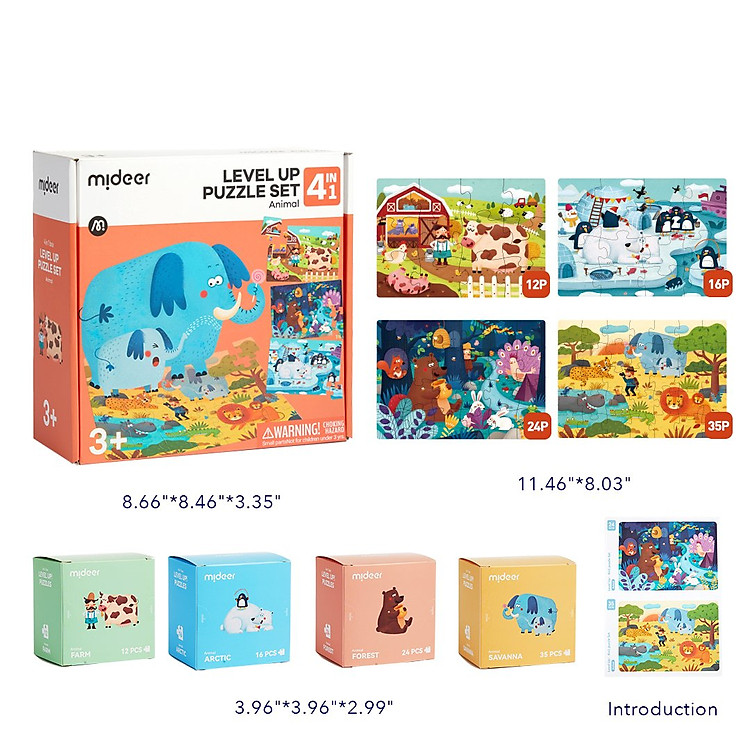 Mua Đồ Chơi Xếp Hình Mideer 4in1 - Động Vật Chính hãng Tiết kiệm - Hình ảnh 4