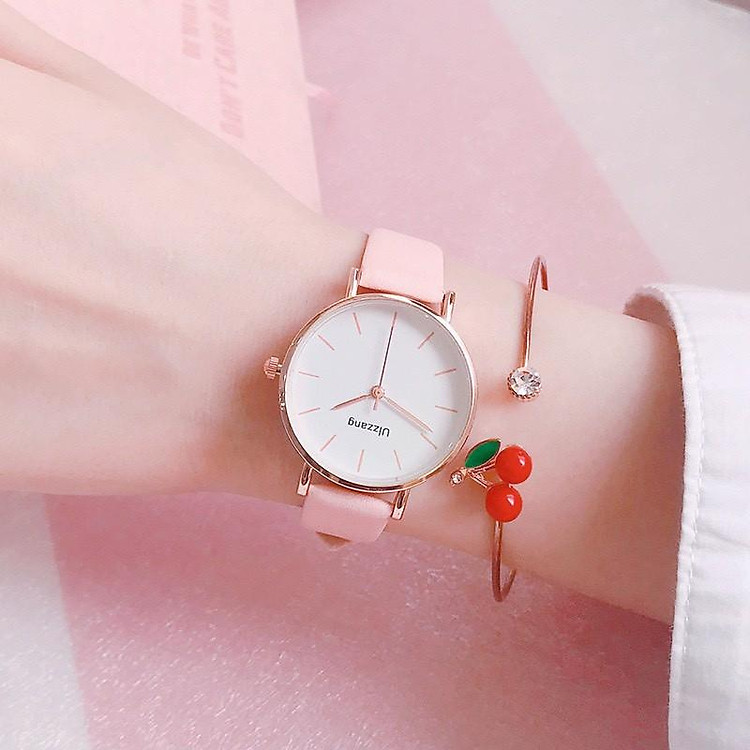 Đồng Hồ Nữ ULZZANG Dây Da Cao Cấp Thiết Kế Đơn Giản Sang Trọng