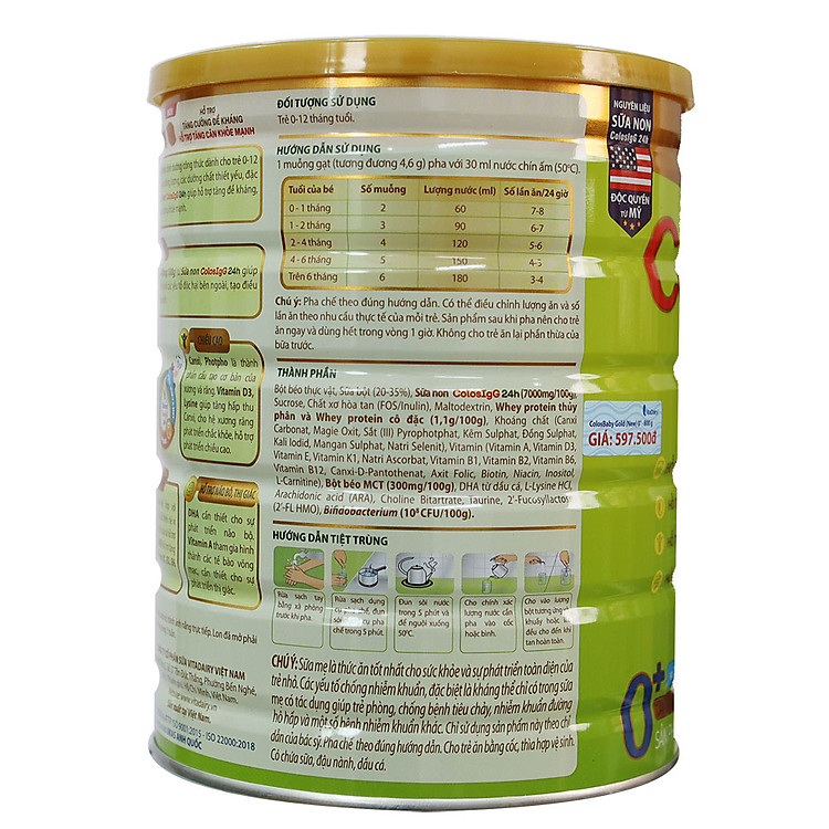 Nơi mua Sữa công thức ColosBaby Gold 0+ 800G Chất lượng Giá rẻ - Hình ảnh 4
