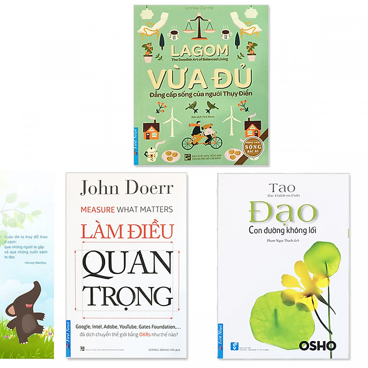 Combo 3 quyển: Lagom - Vừa Đủ - Đẳng Cấp Sống Của Người Thụy Điển + Làm Điều Quan Trọng + Đạo - Con Đường Không Lối (Tặng kèm bookmark danh ngôn hình voi)