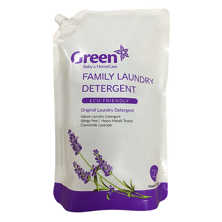 Nước Giặt Hương Oải Hương Dành Cho Gia Đình Green (2L / Túi)