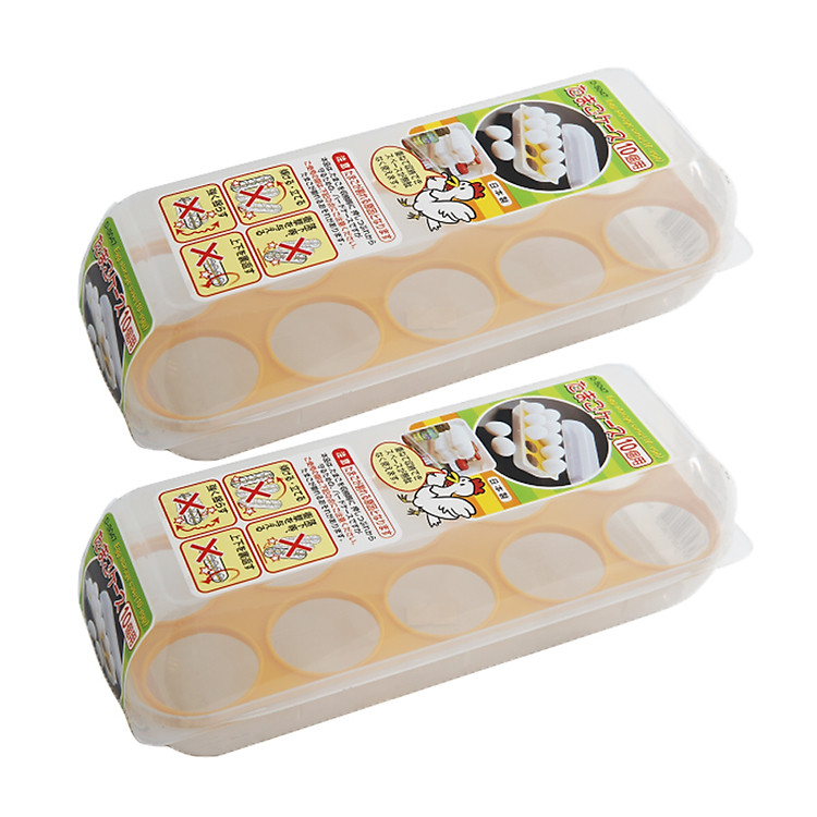 Combo Khay Đựng Trứng 10 Ngăn Có Nắp Đậy - Nội Địa Nhật Bản