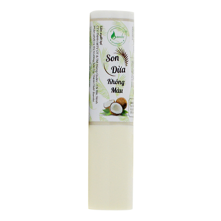 Son dừa không màu dưỡng môi mềm mịn, chống khô nứt nẻ môi, hỗ trợ giảm thâm môi