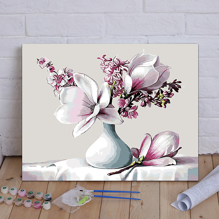 Tranh tô màu theo số hoa mộc lan 88