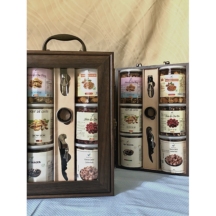 Hộp quà tặng gỗ 6 loại hạt cao cấp - Ảnh 5