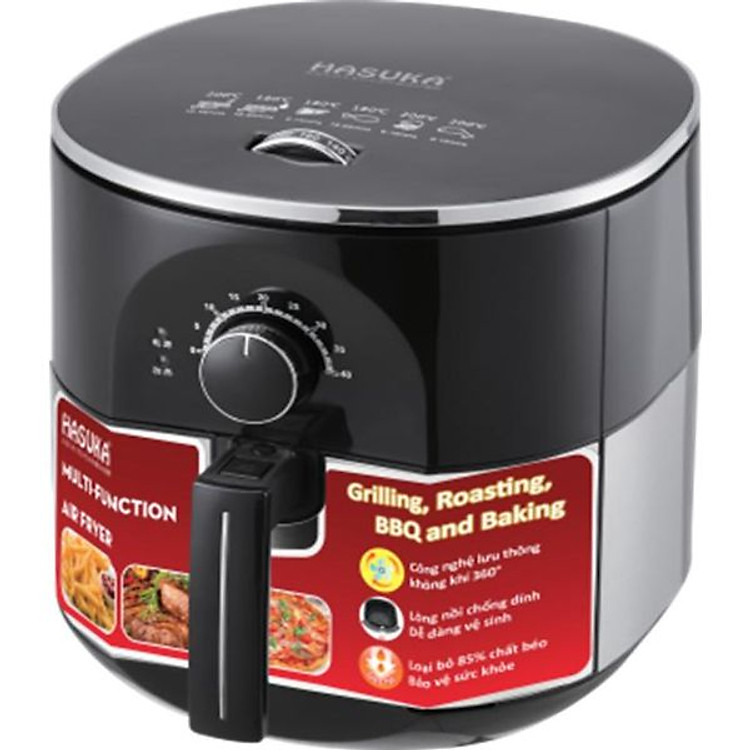 NỒI CHIÊN KHÔNG DẦU CAO CẤP 5.5L, 1450W HASUKA HSK395 - HÀNG CHÍNH HÃNG