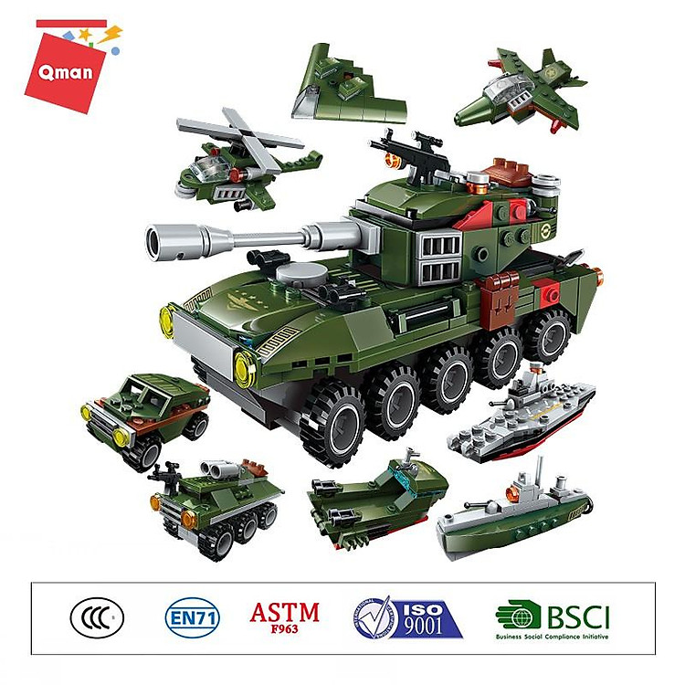 Đồ chơi lắp ghép quân sự 8 trong 1 Chính hãng Tiết kiệm - Hình ảnh 5