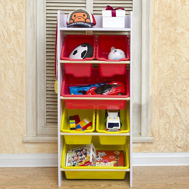 Kệ để đồ chơi cho bé tầng loại mặt gỗ lõi xanh phủ melamine chống nước, khung thép sơn tĩnh điện chống gỉ và bong tróc, loại tốt chịu lực cao