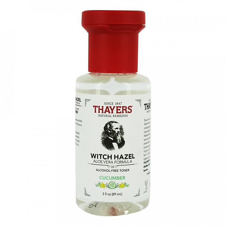 Nước hoa hồng không cồn THAYERS Witch Hazel Aloe Vera Formula Alcohol-Free Toner - Cucumber 89ml (Mini Size)