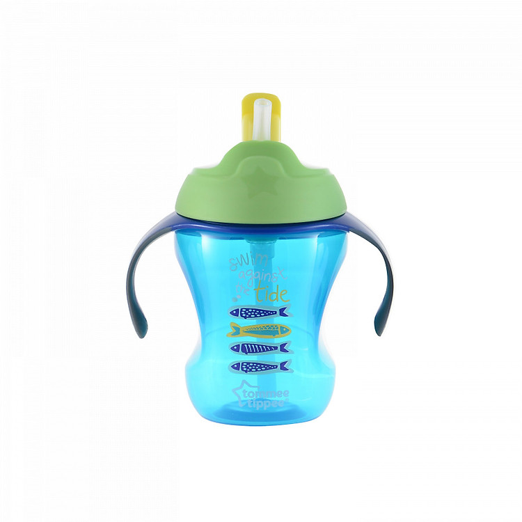 Bình tập uống có ống hút cho bé Tommee Tippee Training Straw 230ml từ 9 tháng - Xanh Lá