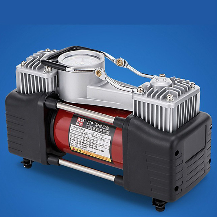 Bơm lốp ô tô 2 xi lanh đỏ