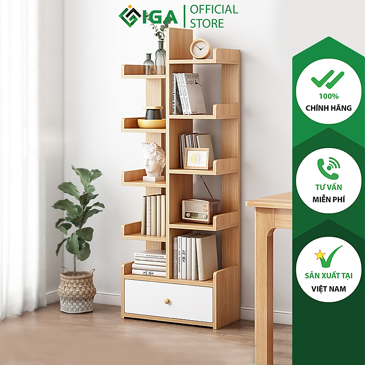 Giá Sách Hình Cây Có Hộc Đựng Đồ Phong Cách Nordic Thương Hiệu IGA - GP171