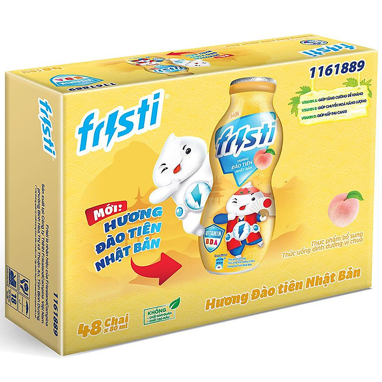 Thùng 48 chai sữa chua uống hương Đào Tiên Nhật Bản Fristi 80ml