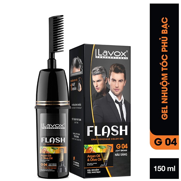 Gel Lược Nhuộm Phủ Bạc Lavox Flash 150ml - Lên Màu Nhuộm Tại Nhà Đơn Giản Tiện Lợi Lamimi Chính Hãng
