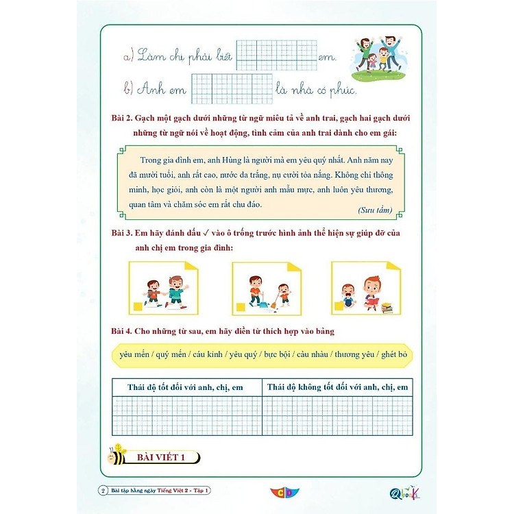 Bài Tập Hằng Ngày Tiếng Việt Lớp 2 - Tập 1 - Ảnh 7