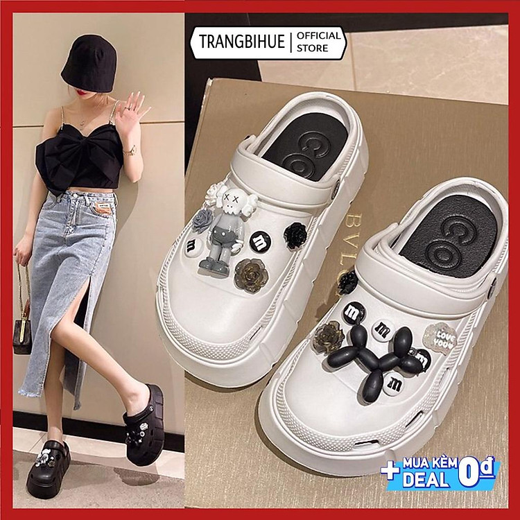 Dép bánh mì nam nữ Cross tặng kèm Sticker dễ thương bản cao cấp đế 5cm.