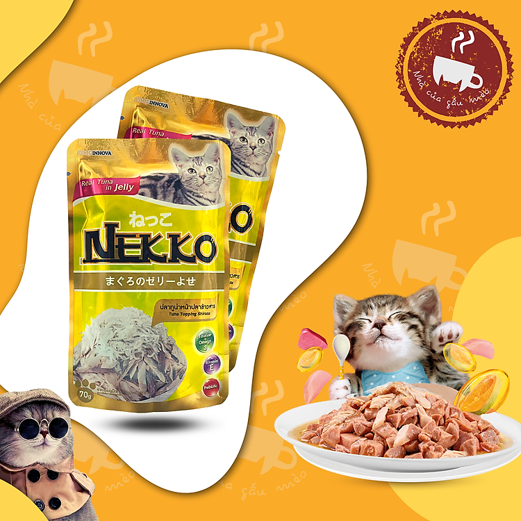 Thức ăn cho mèo / Pate Nekko Thạch Jelly Cho Mèo Mọi Lứa Tuổi - gói 70g