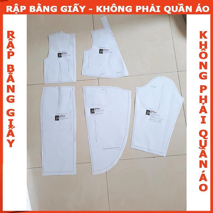 Rập giấy A0 đầm dây 2 lớp cho bé mã R159 - Ảnh 3