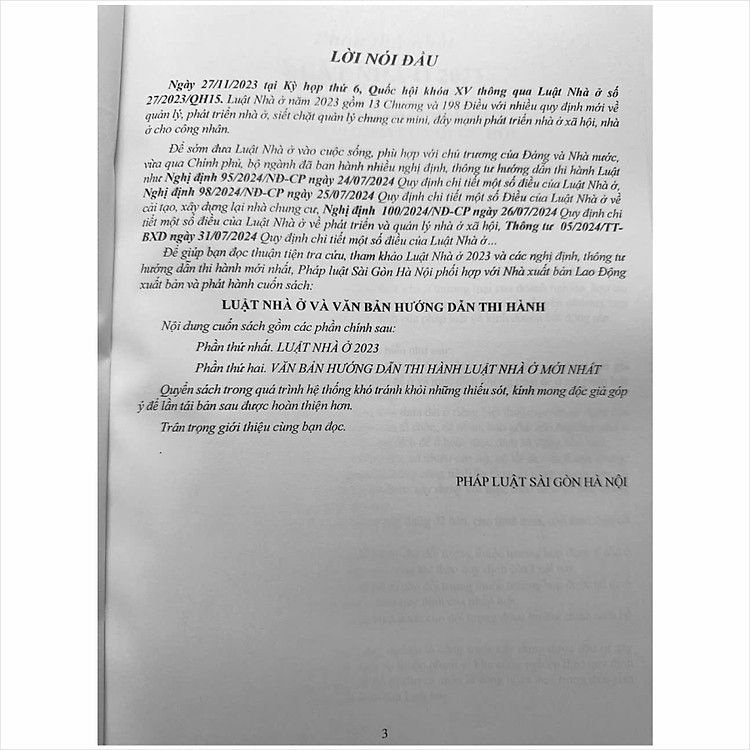 Luật Nhà Ở và Văn Bản Hướng Dẫn Thi Hành (V2482D) - Ảnh 2