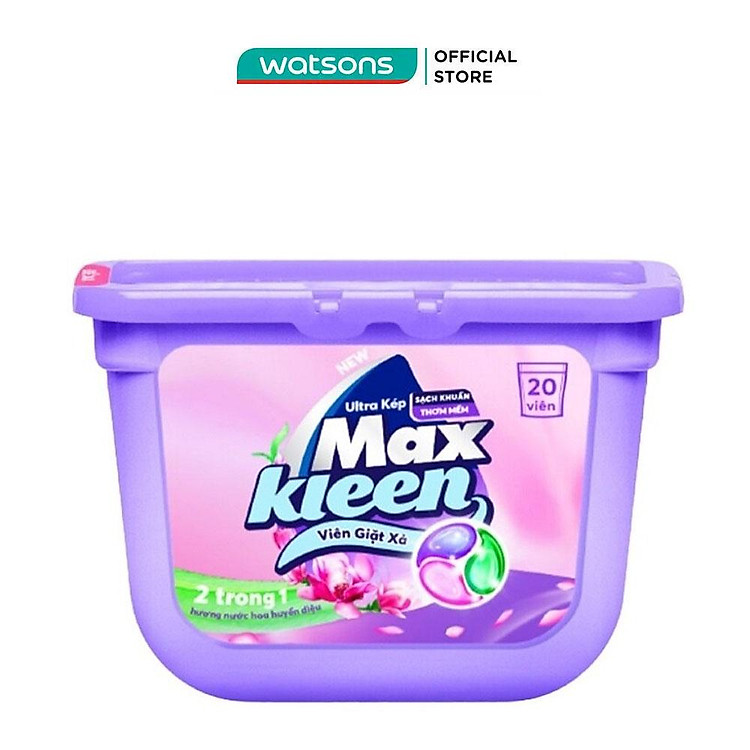 Hộp Viên Giặt Xả Maxkleen Hương Nước Hoa Huyền Diệu 15g x 20Viên