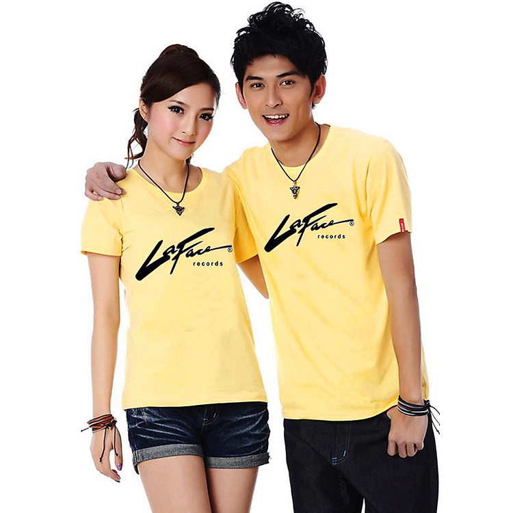 Bộ Áo Thun Đôi Nam Nữ LaFace Màu Vàng