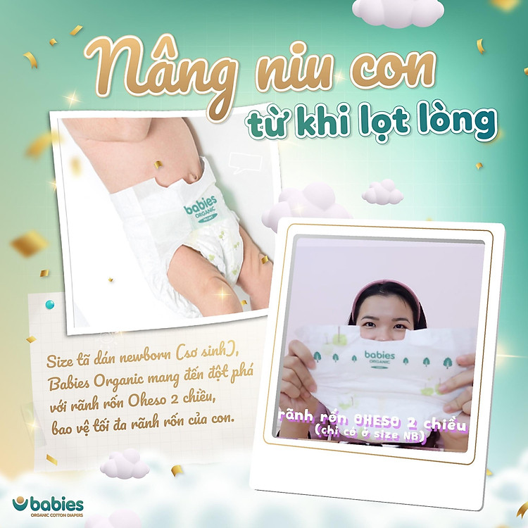 Mua Bỉm Babies Organic size NB 76 Chính hãng Ưu đãi - Hình ảnh 3