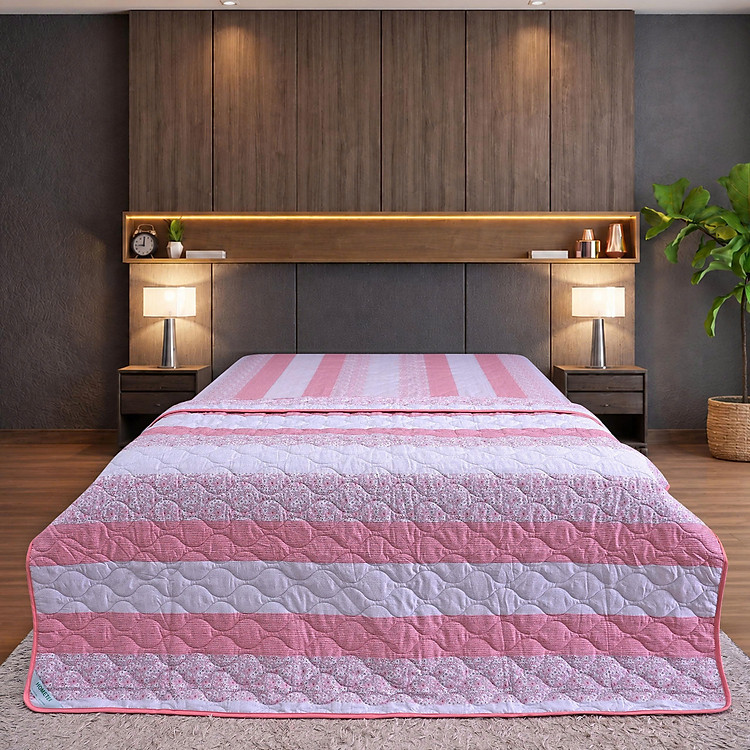 Chăn chần gòn Hometex cotton in hoa văn