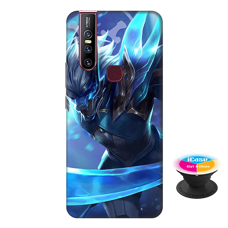 Ốp lưng nhựa dẻo dành cho Vivo V15 in hình Nakroth Khiêu Chiến AIC - Tặng Popsocket in logo iCase - Hàng Chính Hãng