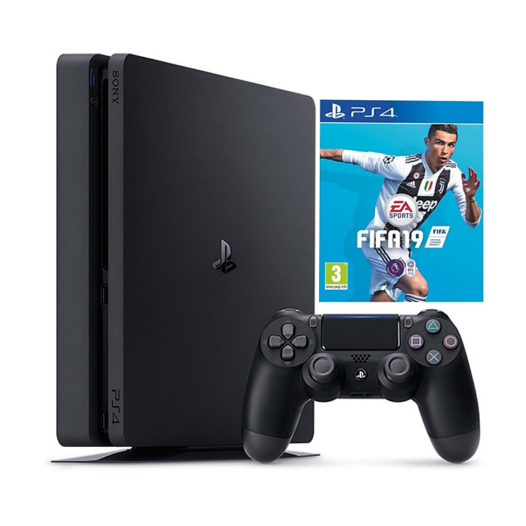 Bộ máy chơi game ps4 slim 500gb ( model 2218A) kèm đĩa game fifa19 - hàng chính hãng .