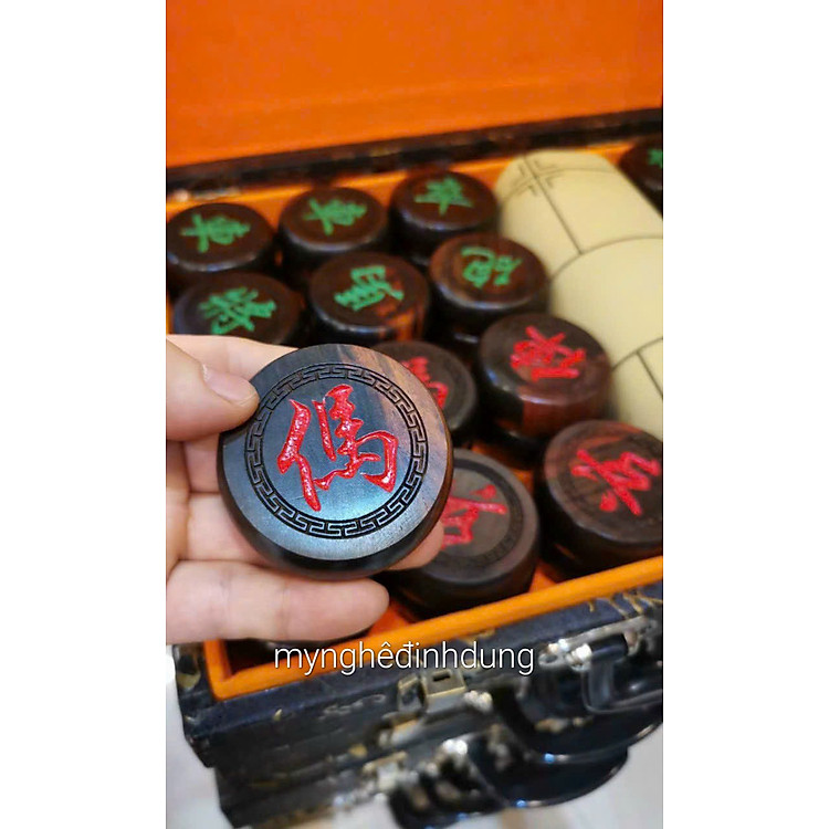 Mua Combo cờ tướng gỗ trắc + hộp da Chính hãng Giá rẻ - Hình ảnh 4