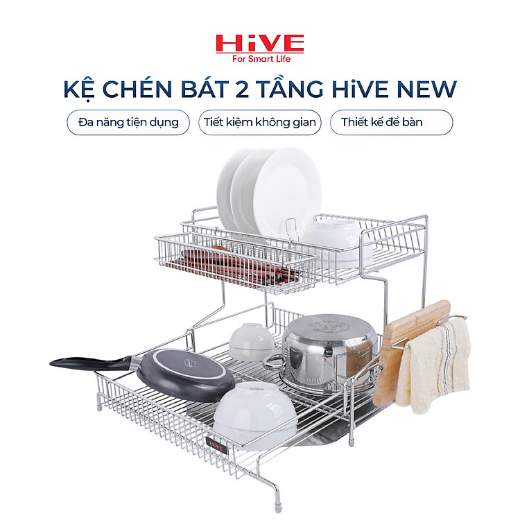 GIÁ ÚP CHÉN BÁT HiVE NEW 2 TẦNG INOX