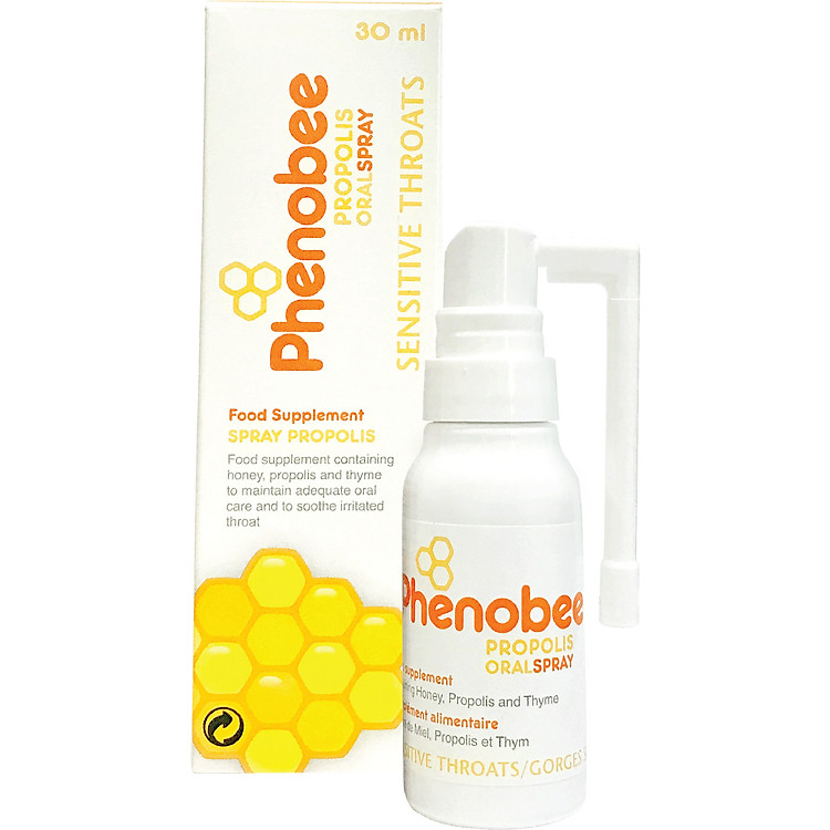 Keo Ong Xịt Họng Giảm Ho, Tăng Sức Đề Kháng Phenobee Chai 30ml - Nhập khẩu từ Châu Âu