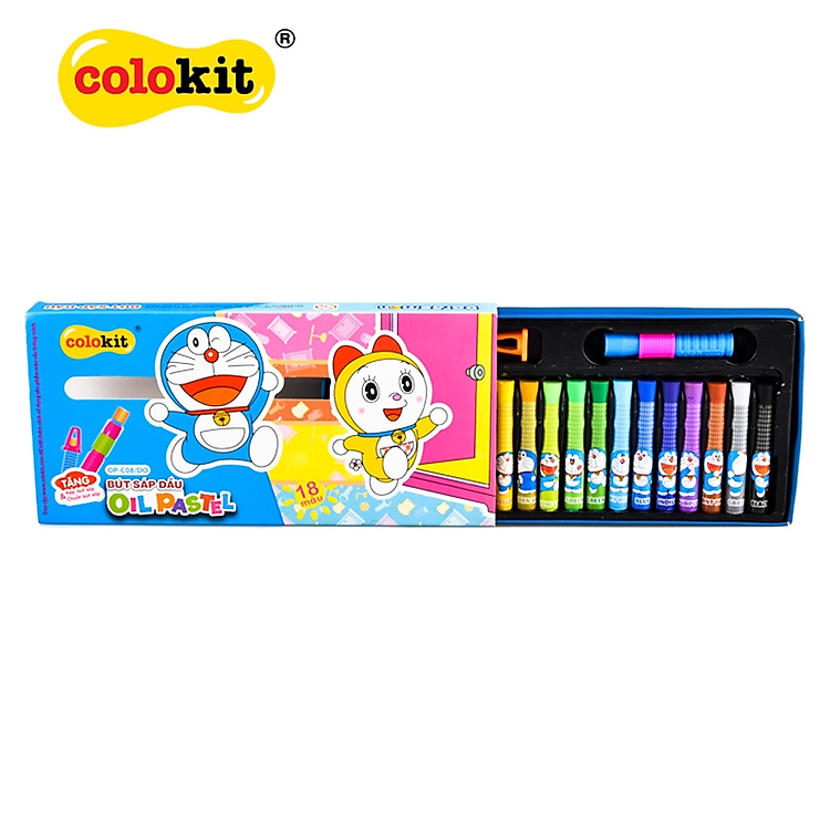 Bút sáp dầu màu Pastel Thiên Long Colokit Doraemon OP-C08 (18 màu)