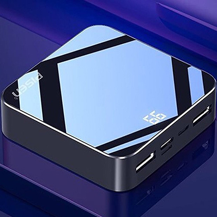 Pin Sạc Dự Phòng Mini Mirror Pisen 10000mAh (Hợp kim Mac + 2 Mặt Kính, 2x USB Smart, Led) - Hàng Chính Hãng
