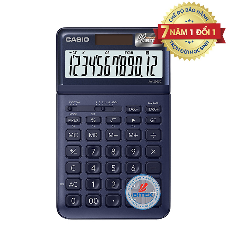 Máy Tính Để Bàn Casio JW200SC-NY - Xanh Denim - Ảnh 4