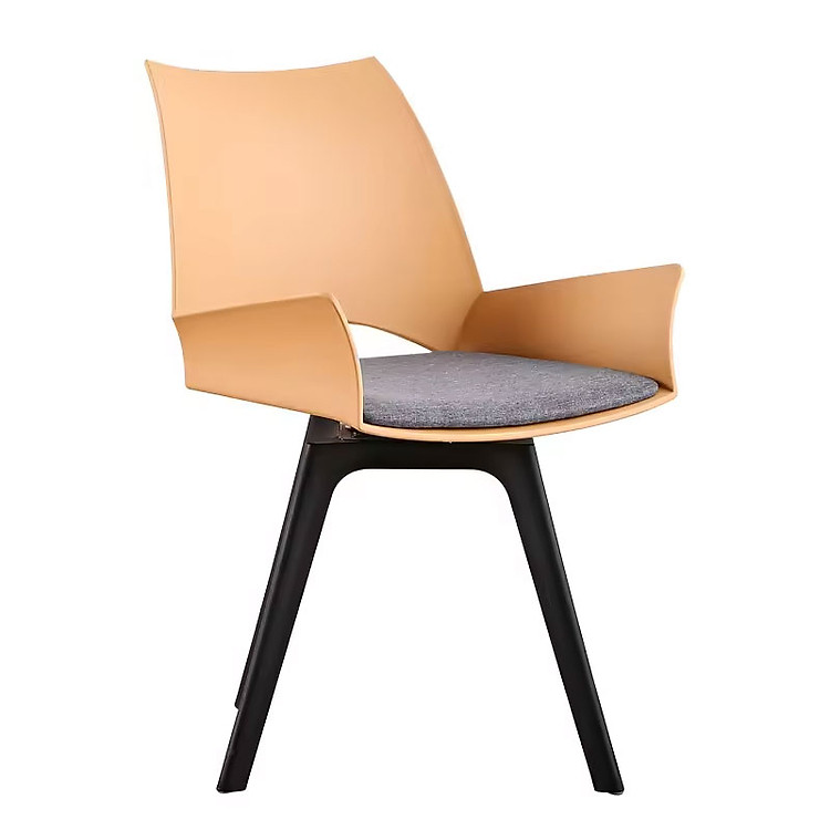 Ghế thân nhựa có nệm xám CC1576-F Nội thất Capta Ghế tiếp khách thân nhựa pp xoay có nệm chân nhựa đen tại hcm