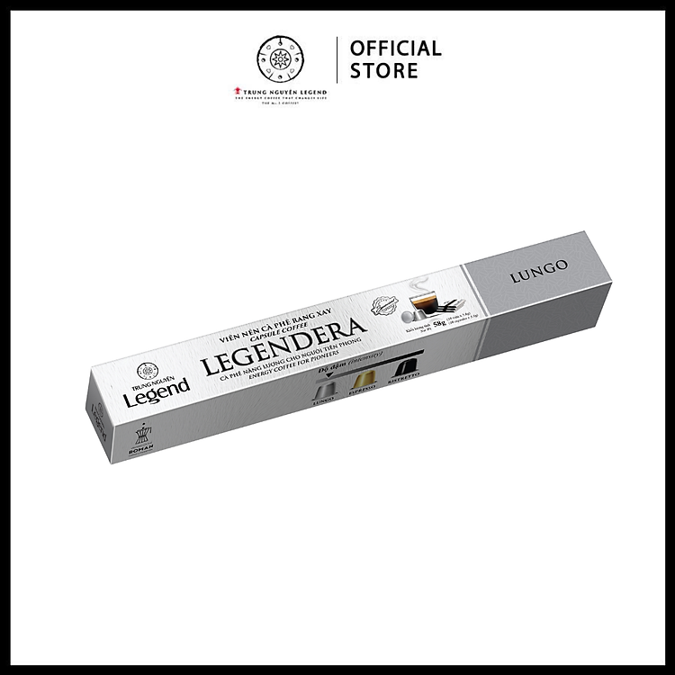 Trung Nguyên Legend - Viên Nén Cà Phê Rang Xay Capsule Coffee LegendEra Lungo Hộp 10 viên (5,8gr/viên)