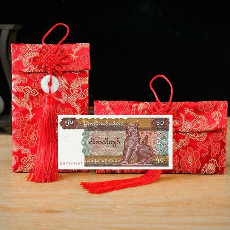 Túi Gấm Màu Nâu Con Lân 50 Myanmar