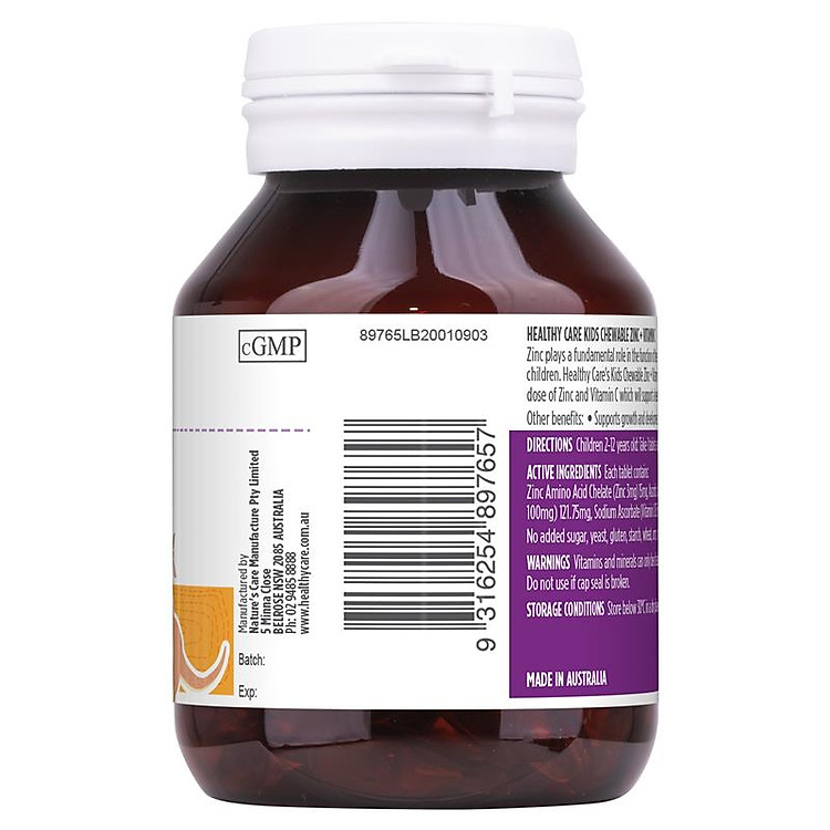 Mua Kẹo nhai Healthy Care Zinc + Vitamin C Uy tín Giá tốt - Hình ảnh 3