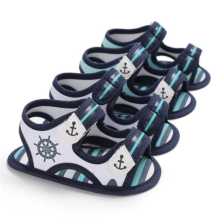Baby Sandals Anchor Non-slip Soft Sole Magic Sticker Flat Shoes for 0-1Y Toddler Infant