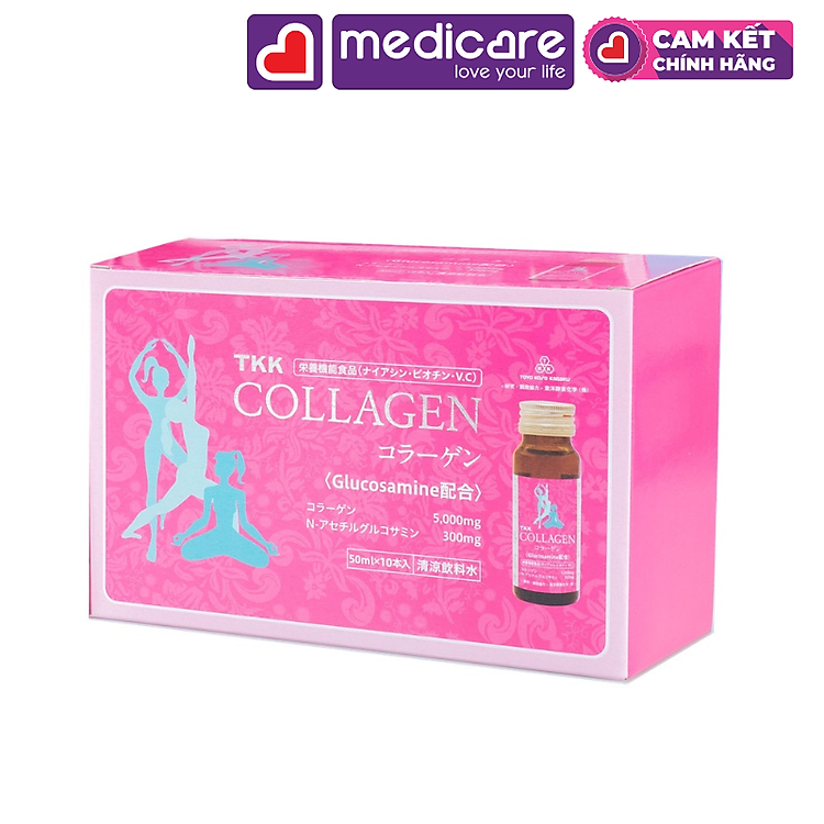 Nước Uống Collagen TKK 5000Mg Glucosamine 300Mg Giúp Đẹp Da hộp 10 lọ 50ml