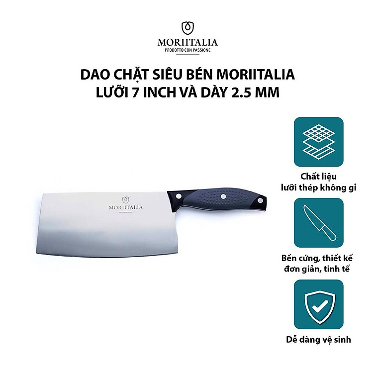 Dao Chặt Moriitalia siêu bén lưỡi dày không gỉ tiện dụng MR100033