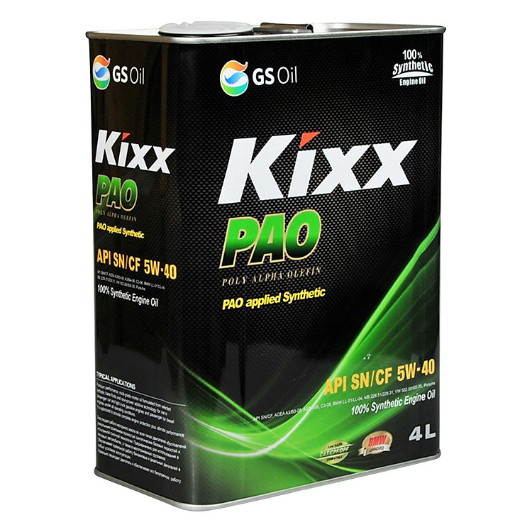Nhớt Tổng Hợp Cao Cấp Cho Ô Tô Kixx Pao 5W40 (4L)
