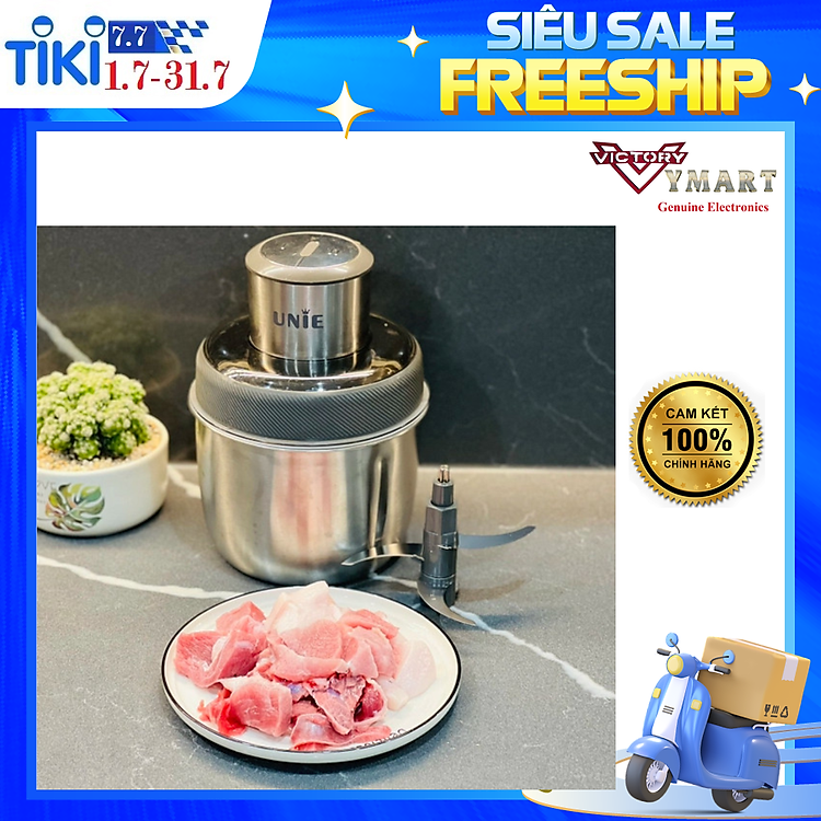 Máy Xay Thịt Cao Cấp Unie UE-226 (UE226) , 2 Cối Inox, Có Lưỡi Bóc Hành Tỏi, Hàng Chính Hãng