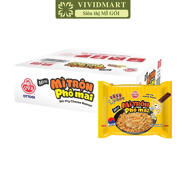 OTTOGI - Mì trộn Ottogi mini Phô mai, Mì trộn Phô mai Ottogi mini, Mì trộn Phô mai mini Ottogi (75g/gói)