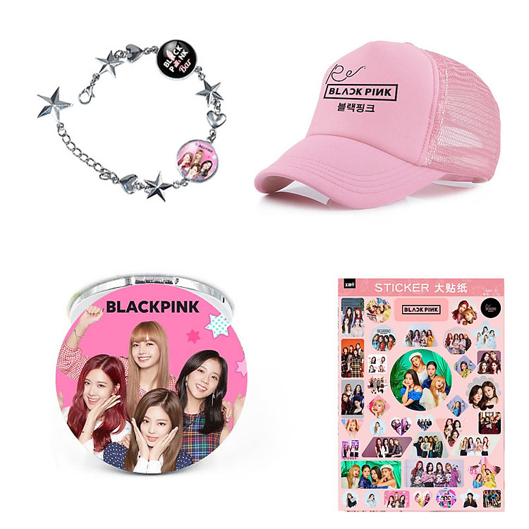 Set 4 phụ kiện Blackpink kèm hình dán Blackpink