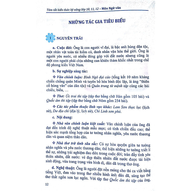 Tóm Tắt Kiến Thức - Kĩ Năng Lớp 10 - 11 - 12 Môn Ngữ Văn Chuẩn Bị Cho Kì Thi THPT Quốc Gia - Ảnh 3
