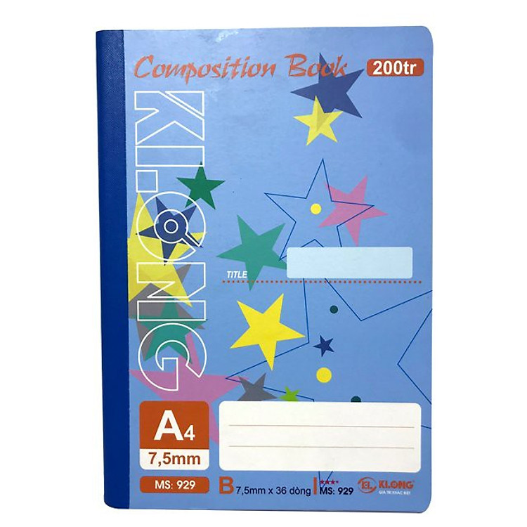 Sổ may dán gáy KLONG A4 - 200 trang; Ms 929