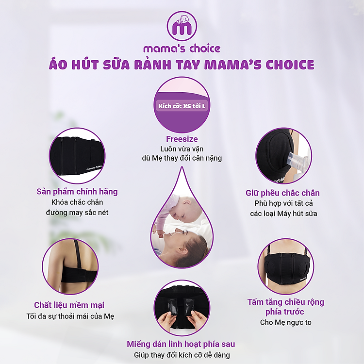 Áo Hút Sữa Rảnh Tay Mama’s Choice - Đen Uy tín Giá tốt - Hình ảnh 5